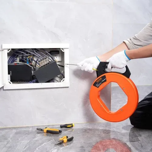 VEVOR Fischband, 100 Fuß, 3/16 Zoll, Glasfaser-Drahtzieher mit optimiertem Gehäuse und Griff, benutzerfreundliches Kabelzieher-Werkzeug, flexible Drahtangelwerkzeuge für Wände und elektrische Leitungen, nicht leitend – Bild 7