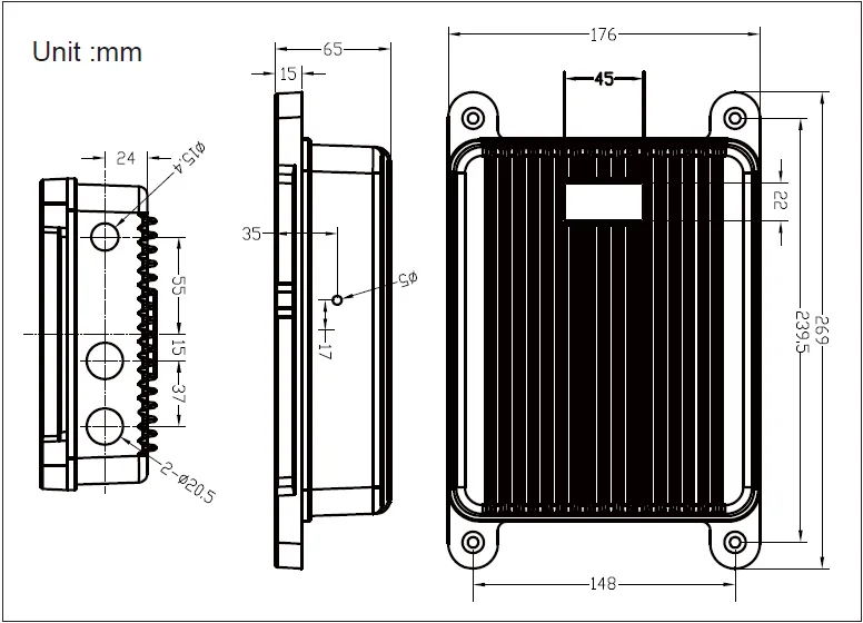 ALLNET Switch unmanaged outdoor 3 Port Gigabit 100W / 3x PoE+ / 1x SFP / Lüfterlos / IP67 / "ALL-SGO8103P" – Bild 2