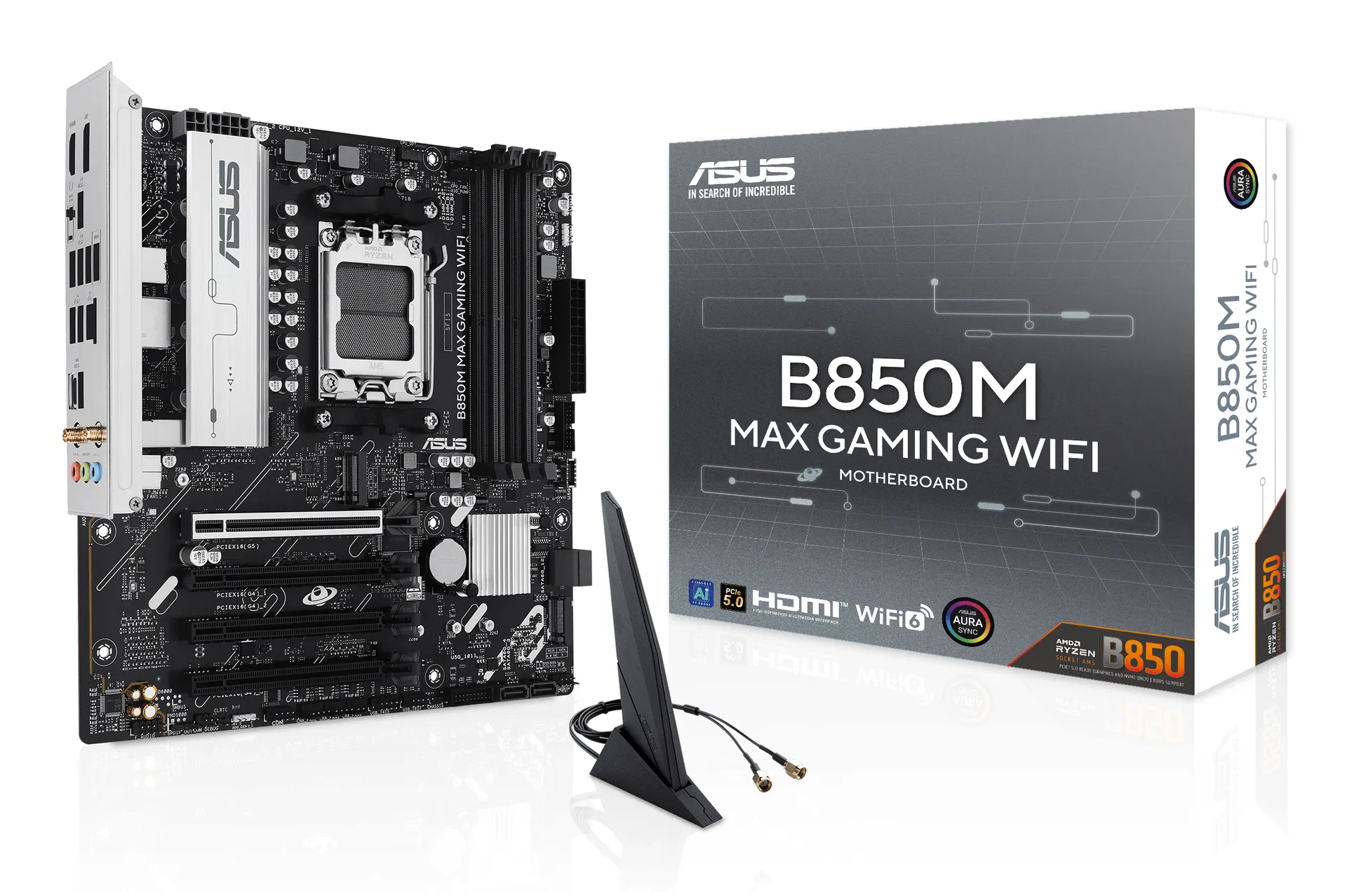 ASUS B850M MAX GAMING WIFI AMD B850 Sockel AM5 micro ATX ASUS B850M MAX GAMING WIFI AMD B850 Sockel AM5 micro ATX