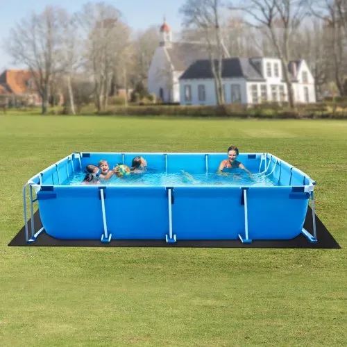 VEVOR Rechteckige Poolunterlage, 3,6 x 7,3 m, Bodenplane für oberirdische Schwimmbecken, extra dicke Bodenschutzplane, Poolmatte aus Geotextilmaterial, verlängert die Lebensdauer der Folie – Bild 7