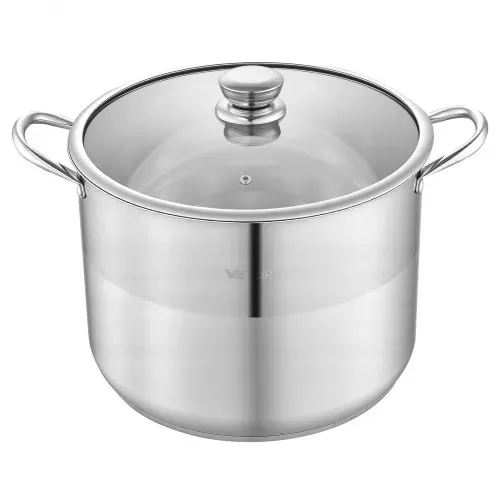 VEVOR Edelstahl Kochtopf 15,1 L Großer Suppentopf mit Glasdeckel Induktionsgeeignet Hochwertiger Nudeltopf PFOA-frei PFAS-frei für Gasherd Elektrokochfeld Ideal für Eintöpfe Pasta Familienportionen – Bild 9