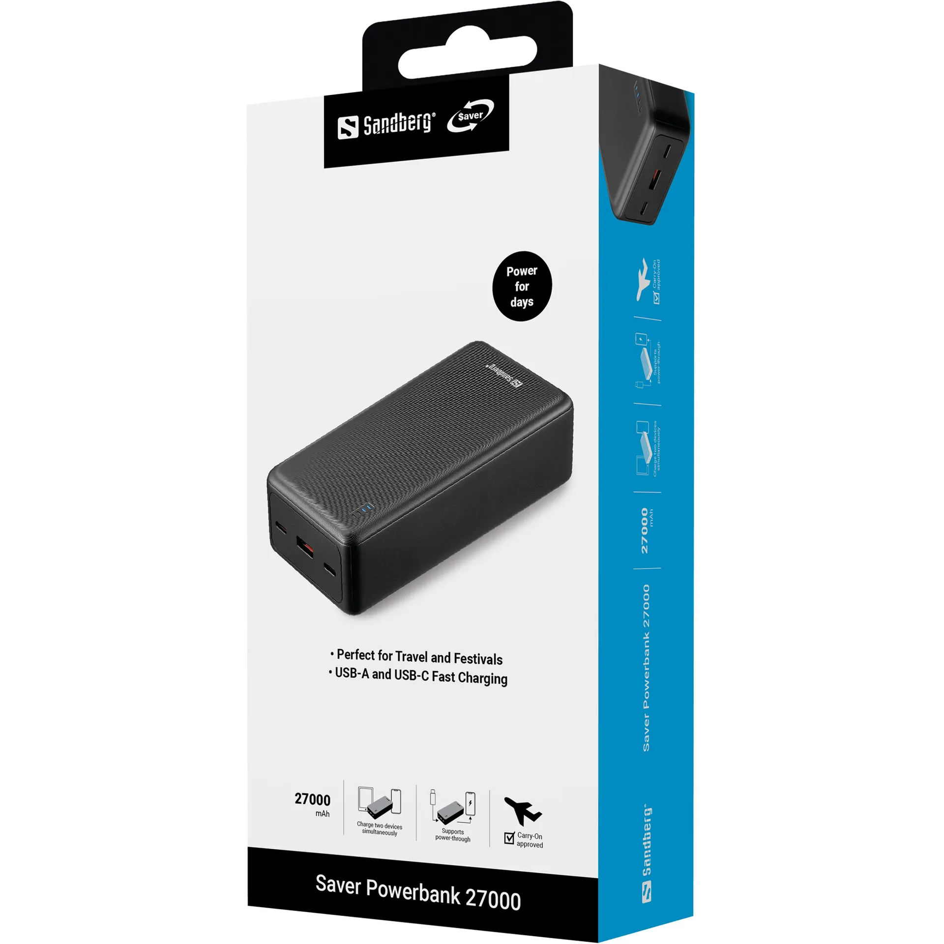 Sandberg 320-43 Powerbank Lithium-Ion (Li-Ion) 27000 mAh Schwarz – Bild 5