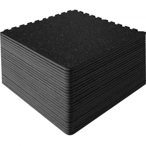 VEVOR EVA-Schaum-Fußmatten, Fitnessstudio-Bodenbelag-Set, 61 x 61 cm, Schwarz, 25-teiliges Rutschfeste Ineinandergreifende Puzzle-Fliesen-Schutzboden Set für den Haushalt, Training, Garage – Bild 9