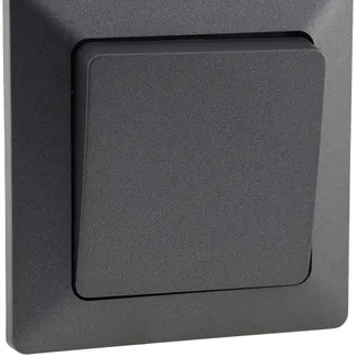 MILOS Kreuzschalter, Anthrazit 250V~/ 10A, inkl. Rahmen, UP MILOS Kreuzschalter, Anthrazit 250V~/ 10A, inkl. Rahmen, UP