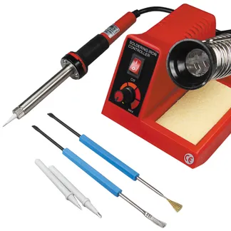 Lötstation „CT-LSK“ regelbar 150-450°C 230V/58W, mit 2 Spitzen + 2 Tools Lötstation „CT-LSK“ regelbar 150-450°C 230V/58W, mit 2 Spitzen + 2 Tools