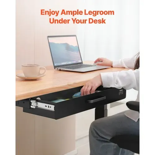 VEVOR Untertisch Schublade 635x232x75 mm, Unterbau Schreibtisch, versteckter Schreibtisch-Aufbewahrungs-Organizer, Bleistiftschublade unter dem Tisch für Sitz-Steh-Arbeitsplätze im Büro & zu Hause – Bild 2