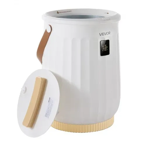 VEVOR Handtuchwärmer Eimer 20 L Heißtuchdampfer Wärmegerät Handtuchheizung, für Handtücher Decken Bademäntel, 4-fach einstellbarer Timer, Holzgriff, Automatische Abschaltung, Eingebaute Aromabox, Weiß – Bild 10
