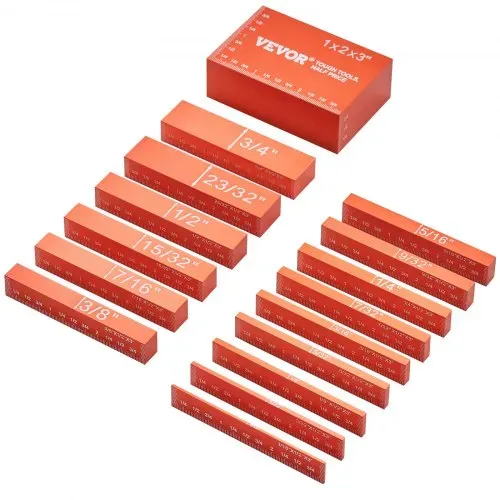 VEVOR Imperiale Setup-Blöcke 16-teilige Endmaße Höhenmesser Set ±0,001 Zoll (ca. 25 µm) Präzisionsstäbe Messblock-Set für Oberfräse und Tischsäge, Zubehör, Holzbearbeitung – Bild 9