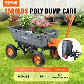VEVOR Transportwagen, Gartenkarre mit leicht zu montierendem Stahlrahmen, Gartenwagen mit umwandelbarem 2-in-1-Griff, Mehrzweck-Schubkarre mit 680 Tragfähigekit, ca. 33 cm Reifen VEVOR Transportwagen, Gartenkarre mit leicht zu montierendem Stahlrahmen, Gartenwagen mit umwandelbarem 2-in-1-Griff, Mehrzweck-Schubkarre mit 680 Tragfähigekit, ca. 33 cm Reifen