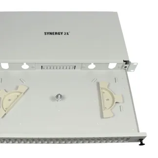LWL-Patchpanel für 24xSC-Duplex/LC-Quad-Buchsen, 19″/1HE, ohne SC/LC-Kupplungen, Lichtgrau, Synergy 21, LWL-Patchpanel für 24xSC-Duplex/LC-Quad-Buchsen, 19″/1HE, ohne SC/LC-Kupplungen, Lichtgrau, Synergy 21,