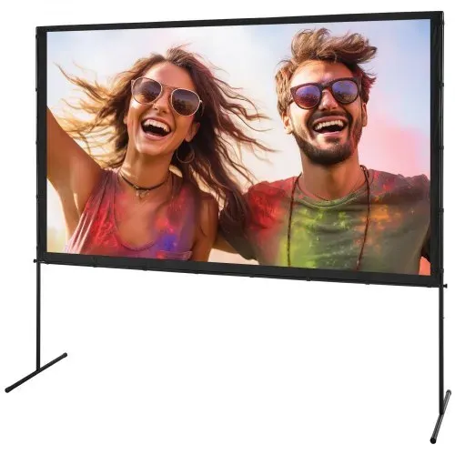 VEVOR Projektion Beamer Leinwand mit Ständer 254 cm HD 4K Outdoor Indoor Projektor Screen Schnelles Klappbare Tragbare Filmleinwand 16: 9 für Heimkino, Camping und Freizeitveranstaltungen Schwarz – Bild 8