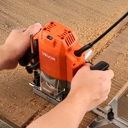 VEVOR Oberfräse, 1200 W, Drehzahlregelung, Oberfräsmaschine, Kantenfräse mit Tauchbasis, Staubabsaugung & Parallelanschlag, für Holz & Kantenbearbeitung, Heimwerkerprojekte, Kabelgebunden – Bild 7