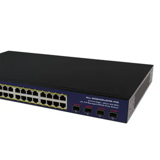 ALLNET Switch smart managed Layer2 28 Port • 24x 1 GbE • PoE Budget 400W • 4x SFP+ • 19″ • Lüfterlos • ALL-SG8428v2FPM-10G ALLNET Switch smart managed Layer2 28 Port • 24x 1 GbE • PoE Budget 400W • 4x SFP+ • 19″ • Lüfterlos • ALL-SG8428v2FPM-10G