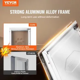 VEVOR Haustierklappe Hundeklappe aus Aluminiumrahmen mit Schloss & Klappensystem 337 x 509 mm, wetterfeste Hundeklappe Haustiertüre geeignet für Katzen Hunde Kätzchen (Weiß-L) einfache Montage VEVOR Haustierklappe Hundeklappe aus Aluminiumrahmen mit Schloss & Klappensystem 337 x 509 mm, wetterfeste Hundeklappe Haustiertüre geeignet für Katzen Hunde Kätzchen (Weiß-L) einfache Montage