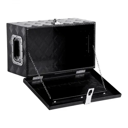 VEVOR Werkzeugkasten aus Aluminium für die Ladefläche, gestreifte Werkzeugkiste (508 x 304,8 x 241,3 mm) mit seitlichem Griff & Schlossschlüsseln, Aufbewahrungs-Organizer für Anhänger Schwarz – Bild 8