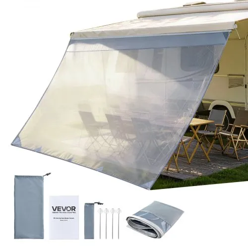 VEVOR Sonnenschutz (2 x 3,3 m) für Markisen (3,5 m), Markisen-Vorderwand aus Polyester-Netzgewebe, Doppelt Genähter & Atmungsaktiver Sichtschutz für Wohnmobil, Camping & Wohnwagen VEVOR Sonnenschutz (2 x 3,3 m) für Markisen (3,5 m), Markisen-Vorderwand aus Polyester-Netzgewebe, Doppelt Genähter & Atmungsaktiver Sichtschutz für Wohnmobil, Camping & Wohnwagen