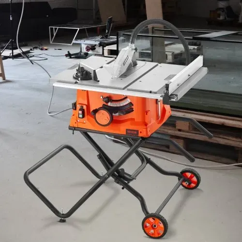 VEVOR Tischkreissäge 1800W, Tischsäge Ø254mm 4800U/min, 85mm bei 90° Querschnitt 55mm bei 45° Schrägschnitt, Winkelanschlag -60˚/60˚, Ideal für Schneiden von Holz und DIY-Holzbearbeitungsprojekte – Bild 7