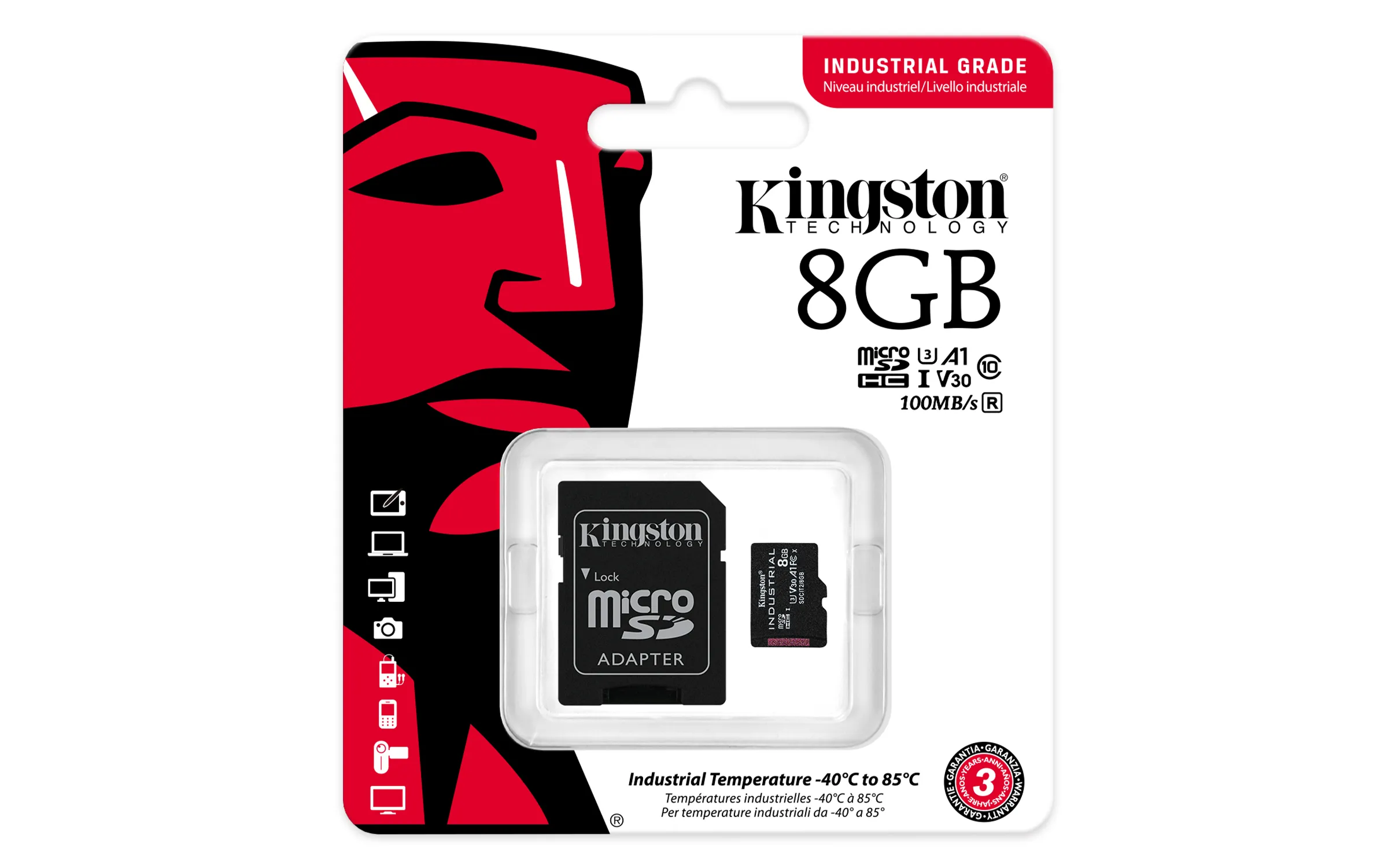 Kingston Technology 8GB microSDHC Industrial C10 A1 pSLC Karte + SD-Adapter – Bild 5