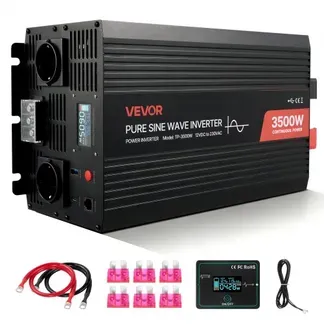 VEVOR 3500 W Wechselrichter, 12 V DC auf 230 V AC, reiner Sinus-Wechselrichter, Solar-Autoladegerät-Konverter mit LCD-Display, Fernbedienung, USB-Anschluss, 2 AC-Steckdosen, Typ-C-Anschluss VEVOR 3500 W Wechselrichter, 12 V DC auf 230 V AC, reiner Sinus-Wechselrichter, Solar-Autoladegerät-Konverter mit LCD-Display, Fernbedienung, USB-Anschluss, 2 AC-Steckdosen, Typ-C-Anschluss