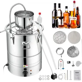 VEVOR Wasser Alkohol Destillierer 50 L Distillieranlage 2800 W Edelstahl Schnapsbrennen Destilliergerät Komplettes Set Enthalten, Ende Produkte Obstweinen, Whisky, Schnaps, Champagner, Wodka usw. VEVOR Wasser Alkohol Destillierer 50 L Distillieranlage 2800 W Edelstahl Schnapsbrennen Destilliergerät Komplettes Set Enthalten, Ende Produkte Obstweinen, Whisky, Schnaps, Champagner, Wodka usw.
