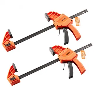 VEVOR Stangenklemmen für Holzbearbeitung 2 Stk. 30,48 cm Öffnung, Quick-Grip F-Klemme mit 154 kg Belastungsgrenze, 84,6 mm Tiefe, Kunststoff & Karbonstahl, Metallbearbeitung Orange + Schwarz VEVOR Stangenklemmen für Holzbearbeitung 2 Stk. 30,48 cm Öffnung, Quick-Grip F-Klemme mit 154 kg Belastungsgrenze, 84,6 mm Tiefe, Kunststoff & Karbonstahl, Metallbearbeitung Orange + Schwarz