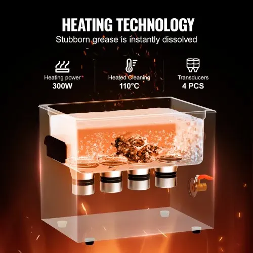 VEVOR 10 L Ultraschallreiniger mit Heiztimer & Korb, professionelle digitale Schallkavitationsmaschine, 240 W Reinigungsmaschine für Laborwerkzeuge Metallteile Vergaser Messing Autoteile Motorteile – Bild 2