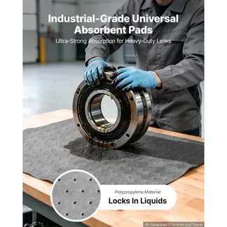 VEVOR 100 Stk. Ölsaugtücher 410x460mm Auffangmatten für Öl & Wasserbasis, Universelle Saugmatten zum Reinigen für Lager Werkstatt Garage Fabrik, 3-Lagige Polypropylen-Struktur, Saugstark, mit Box VEVOR 100 Stk. Ölsaugtücher 410x460mm Auffangmatten für Öl & Wasserbasis, Universelle Saugmatten zum Reinigen für Lager Werkstatt Garage Fabrik, 3-Lagige Polypropylen-Struktur, Saugstark, mit Box