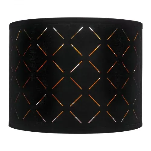 VEVOR Lampenschirm Trommel 33x33x25 cm (oben x unter x hoch), 2 mittelgroße Ersatzschirme aus TC-Gewebe + PET, Lampenschirm mit Harfe für Tischlampen Stehlampen (schwarzes Diamant-Hohldesign) – Bild 8