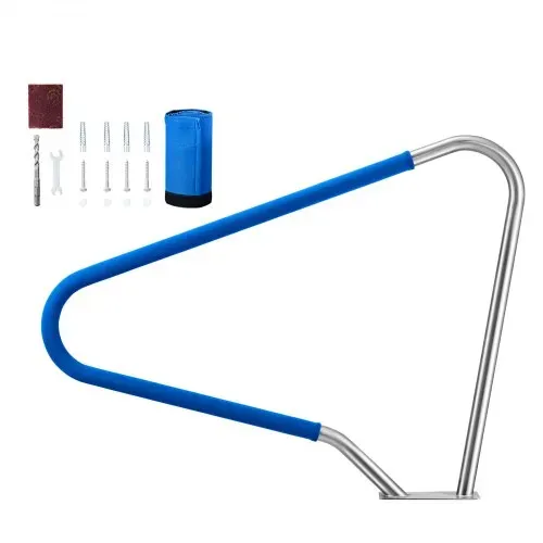 VEVOR Schwimmbad Handlauf, 1220x100x915mm, Tragfähigkeit 100kg, Pool Haltegriff aus Edelstahl 304, abnehmbare rutschfeste Hülle, umfangreiches Zubehör, für Poolbereiche, Wasserparks & Spa-Zentren VEVOR Schwimmbad Handlauf, 1220x100x915mm, Tragfähigkeit 100kg, Pool Haltegriff aus Edelstahl 304, abnehmbare rutschfeste Hülle, umfangreiches Zubehör, für Poolbereiche, Wasserparks & Spa-Zentren