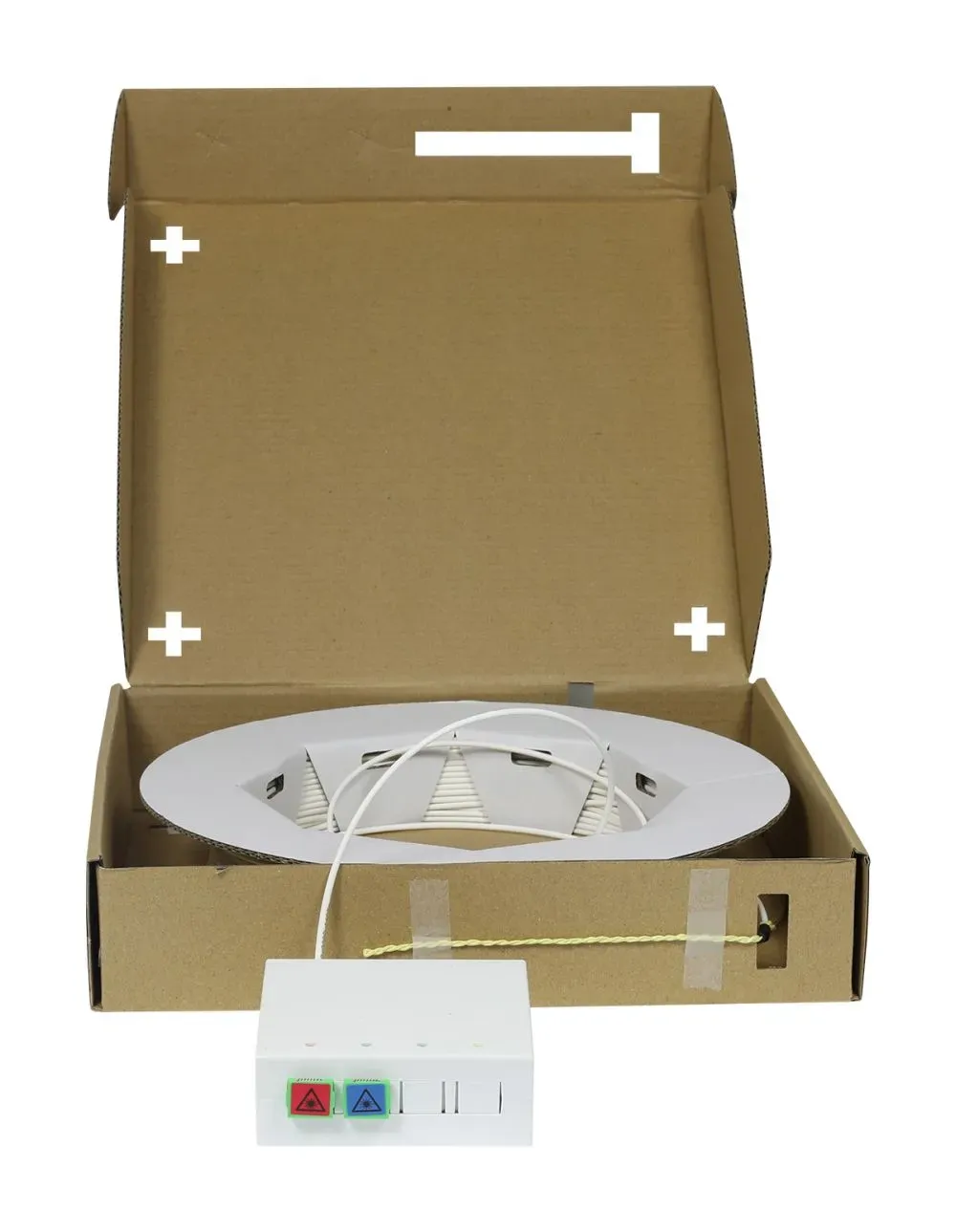 LWL-FTTH Compact Box vorkonfektioniert, 2xSC/APC -> open End, 40m, 9/125u, G.657.A2, 2-Faser, OD=2.2mm, Synergy 21 LWL-FTTH Compact Box vorkonfektioniert, 2xSC/APC -> open End, 40m, 9/125u, G.657.A2, 2-Faser, OD=2.2mm, Synergy 21