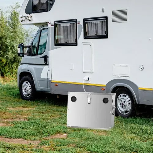 VEVOR Batteriekasten, Gruppe 24/31 Batteriebox, Marinebatteriegehäuse mit Schloss, Griffen & Gummitüllen-Kabellöchern, Edelstahlgehäuse, geeignet für Autos, Boote & Trolling-Motoren – Bild 7