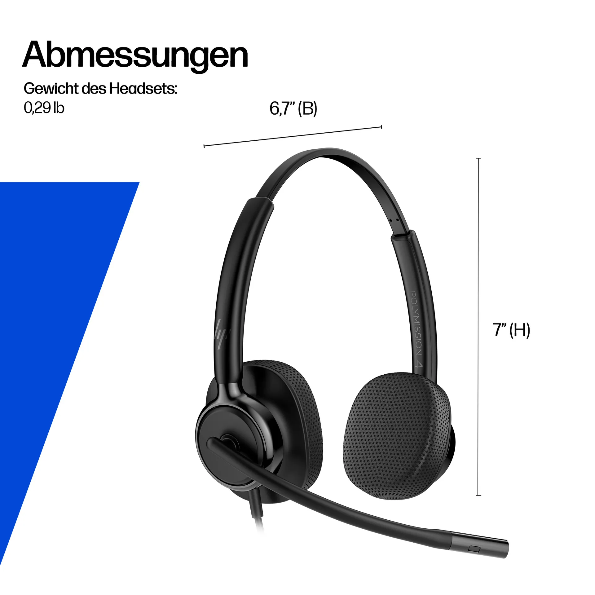 HP Poly Mission 425 Stereo-USB-Headset, kabelgebunden – Bild 4
