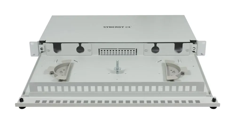 LWL-Patchpanel für 24xLC-Duplex-Buchsen, 19"/1HE, ohne LC-Kupplungen, Lichtgrau, Synergy 21, – Bild 4
