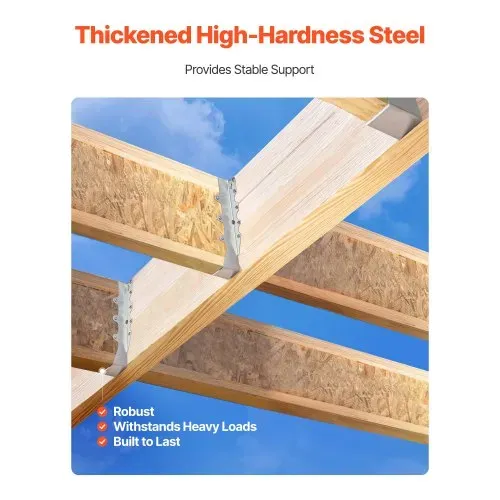 VEVOR 50 Stk. Balkenschuh, Holzverbinder, Innenmaße 40x38x199 mm, Balkenverbinder, Balkenträger mit rostfreier Beschichtung, Pfostenträger Verbindungsklammern für Bodenbeläge & Deckenbinder – Bild 2