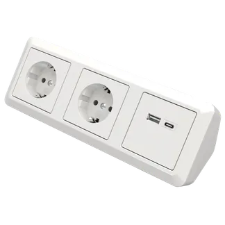 Steckdosenblock McPower “Cup“ Aufbau, weiß, 2-fach Schutzkontakt + 2x USB A+C Steckdosenblock McPower “Cup“ Aufbau, weiß, 2-fach Schutzkontakt + 2x USB A+C