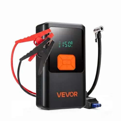 VEVOR Starthilfe Powerbank 4000 A Tragbarer Starthilfegerät Starter Booster für 9 L Benzin & 8 L Dieselmotoren, 150 psi Reifendruck, LED-Taschenlampe, ABS-PC-Gehäuse, Verpolungs- und Kurzschlussschutz – Bild 8