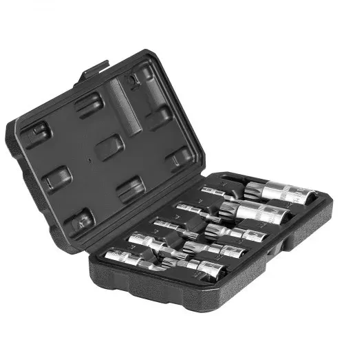 VEVOR XZN Dreikant Spline Bit Steckschlüsselsatz, 10-teilig M4 – M18, hochwertiger Cr-V-Stahl, 1/4 Zoll, 3/8 Zoll und 1/2 Zoll Antriebe, mit verbessertem Aufbewahrungskoffer, für Automobil – Bild 9