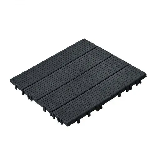 VEVOR Terrassenfliesen, 10er-Set, Balkonfliesen 30 x 30 cm, Klickfliesen, wasserdichter Kunststoff-Bodenbelag für den Außenbereich, Terrassenbodenbelag für Veranda, Pool, Balkon, Hinterhof, Dunkelgrau – Bild 10