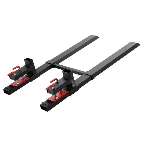 VEVOR Palettengabeln, 1814 kg Gabelträger zum Anklemmen, 1490 mm Gesamtlänge, Gabelzinken mit verstellbarer Stabilisatorstange für Traktoranbaugeräte, Ladeschaufel & Kompaktlader, Schwarz – Bild 9