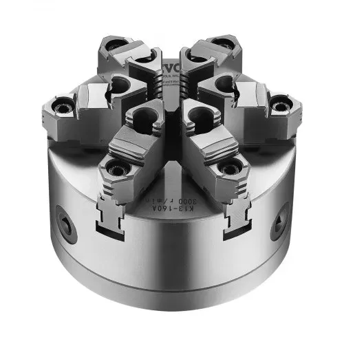 VEVOR 6-Backen-Drehfutter, 160 mm, selbstzentrierendes Spannfutter mit D1-4 Cam Lock-Trägerplatte, 3-145 mm Spannbereich mit T-Schlüsselschrauben, HT300-Material, für Holz-Metall-Drehmaschinen – Bild 8
