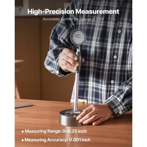 VEVOR Innendurchmesser Messuhr Set, Messuhr mit 0,03 mm Genauigkeit, 0-6,35 mm Bohrungsmessgerät, Bohrungslehre mit Stange, Aufbewahrungskoffer, Ambosse für industrielle Bearbeitungsmessungen VEVOR Innendurchmesser Messuhr Set, Messuhr mit 0,03 mm Genauigkeit, 0-6,35 mm Bohrungsmessgerät, Bohrungslehre mit Stange, Aufbewahrungskoffer, Ambosse für industrielle Bearbeitungsmessungen