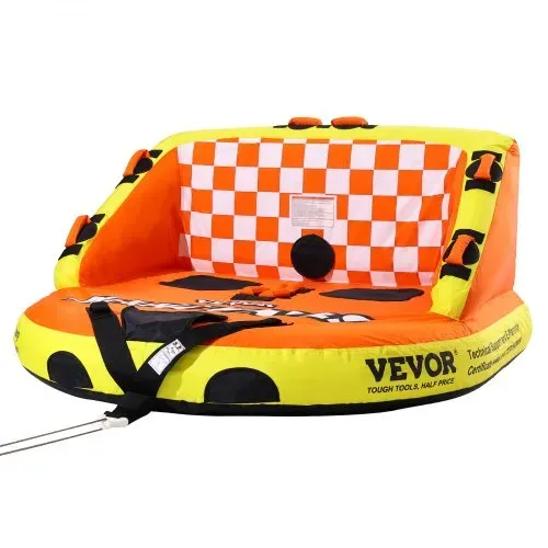 VEVOR Schleppschlauch zum Bootfahren, Aufblasbarer Schleppschlauch für 1–2 Fahrer mit Decksitzen und Rückenlehne, 340 Pfund Wassersportschlauch zum Ziehen, Vollnylon-Überzug, EVA-Haltegriffe – Bild 10