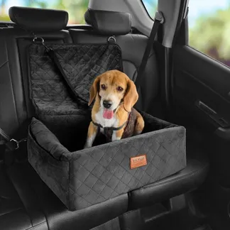 VEVOR Hundeautositz, Hundesitzerhöhung mit Aufbewahrungstasche, ansteckbarer Sicherheitsleine, Füllung aus Schwamm und PP-Baumwolle, Hundeautobett für kleine und mittelgroße Hunde bis 18 kg, Schwarz VEVOR Hundeautositz, Hundesitzerhöhung mit Aufbewahrungstasche, ansteckbarer Sicherheitsleine, Füllung aus Schwamm und PP-Baumwolle, Hundeautobett für kleine und mittelgroße Hunde bis 18 kg, Schwarz