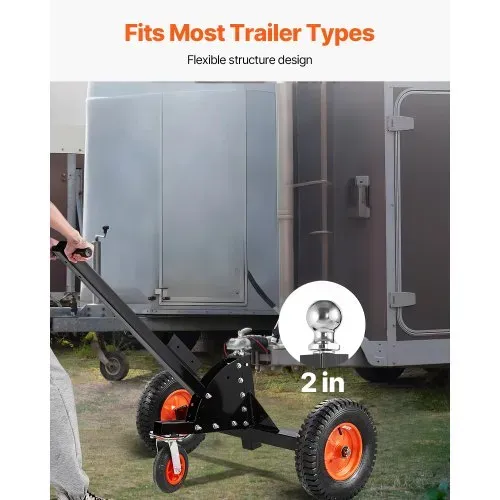 VEVOR 2-in-1-Anhängerwagen, Rangierhilfe Anhänger, 680,4 kg Stützlast, 56 und 66 cm einstellbare Höhe, 50,8 mm Kupplungskugel, 38 cm Luftreifen, zum Bewegen von Wohnmobilanhängern – Bild 5