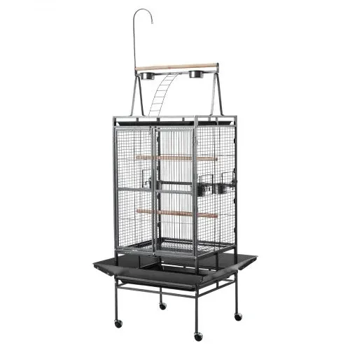 VEVOR Vogelkäfig, 830x790x2100 mm, offene Oberseite, Vogelvoliere aus Schmiedeeisen mit Sitzstangen, Schale & Kunststofffutternäpfen, für Nymphensittiche, Mönchssittiche Graupapageien – Bild 10