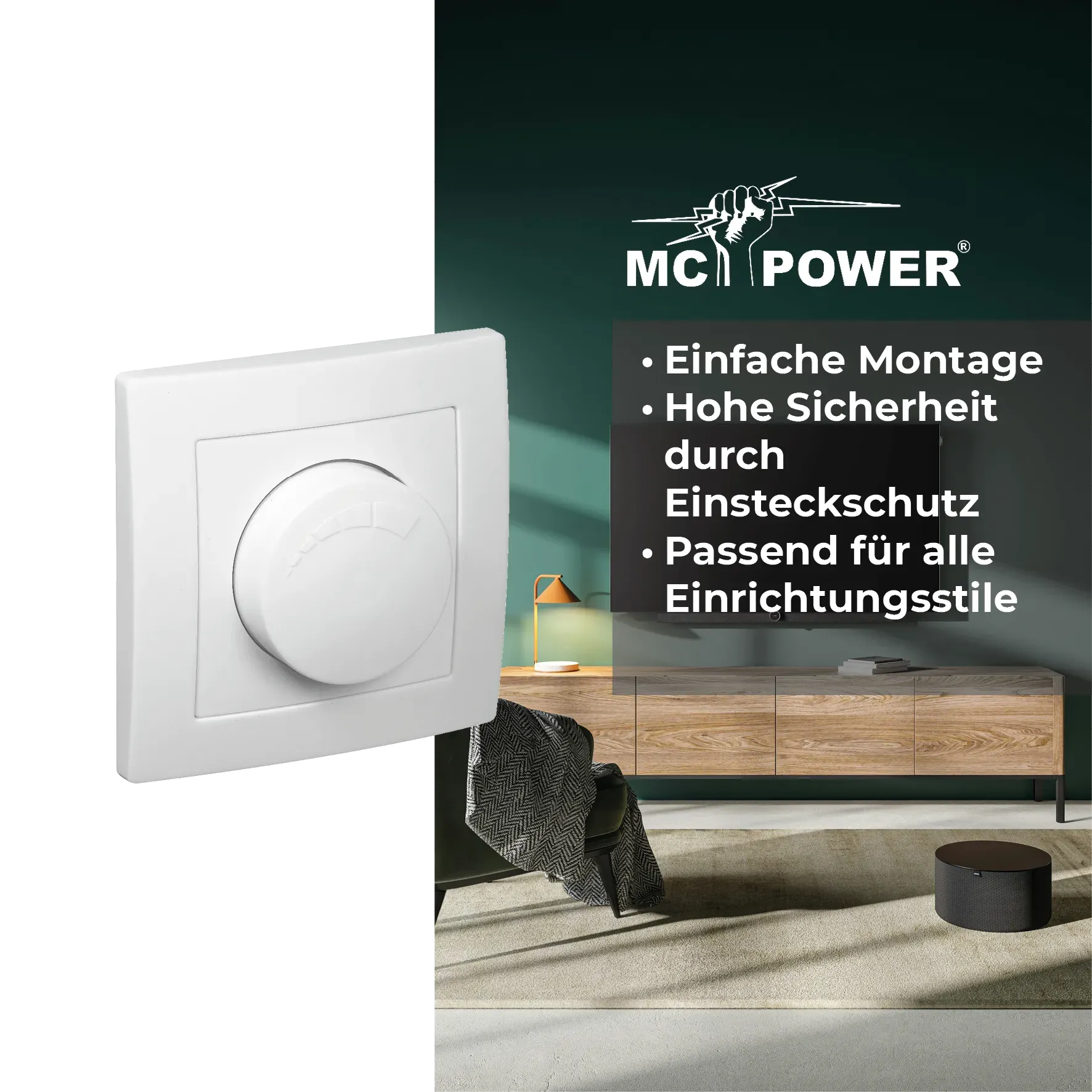 LED-Dimmer für elektronische Trafos McPower ''Flair'' 250V~/300W, UP, Memory-Funktion – Bild 4
