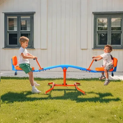 VEVOR Kinderwippe 2640 x 930 x 710 mm, Wippe bis 136 kg belastbar, Gartenwippe mit Griffen, Schaukelwippe, Karussellwippe für draußen, 360 Grad drehbar, Spielzeug für Kinder ab 3 Jahren – Bild 7