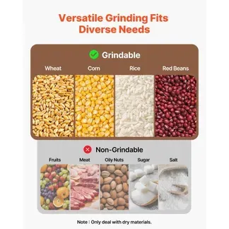 VEVOR Elektrische Getreidemühle 50 kg/h, Getreidemühle 2200 W Gusseisen, Gewürzmühle mit rutschfesten Gummifüßen, für Trockenes Getreide Gewürze Müsli Kaffee Mais Pfeffer, Hochgeschwindigkeit VEVOR Elektrische Getreidemühle 50 kg/h, Getreidemühle 2200 W Gusseisen, Gewürzmühle mit rutschfesten Gummifüßen, für Trockenes Getreide Gewürze Müsli Kaffee Mais Pfeffer, Hochgeschwindigkeit