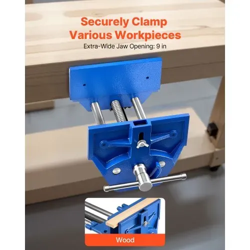 VEVOR Schnellspanner Schraubstock für Holzbearbeitung, 22,86 cm Backenbreite, Schraubstock, 25,9 cm Backenöffnung, Gusseisenkonstruktion, verstellbarer Frontanschlag, Werkbankschraubstock VEVOR Schnellspanner Schraubstock für Holzbearbeitung, 22,86 cm Backenbreite, Schraubstock, 25,9 cm Backenöffnung, Gusseisenkonstruktion, verstellbarer Frontanschlag, Werkbankschraubstock