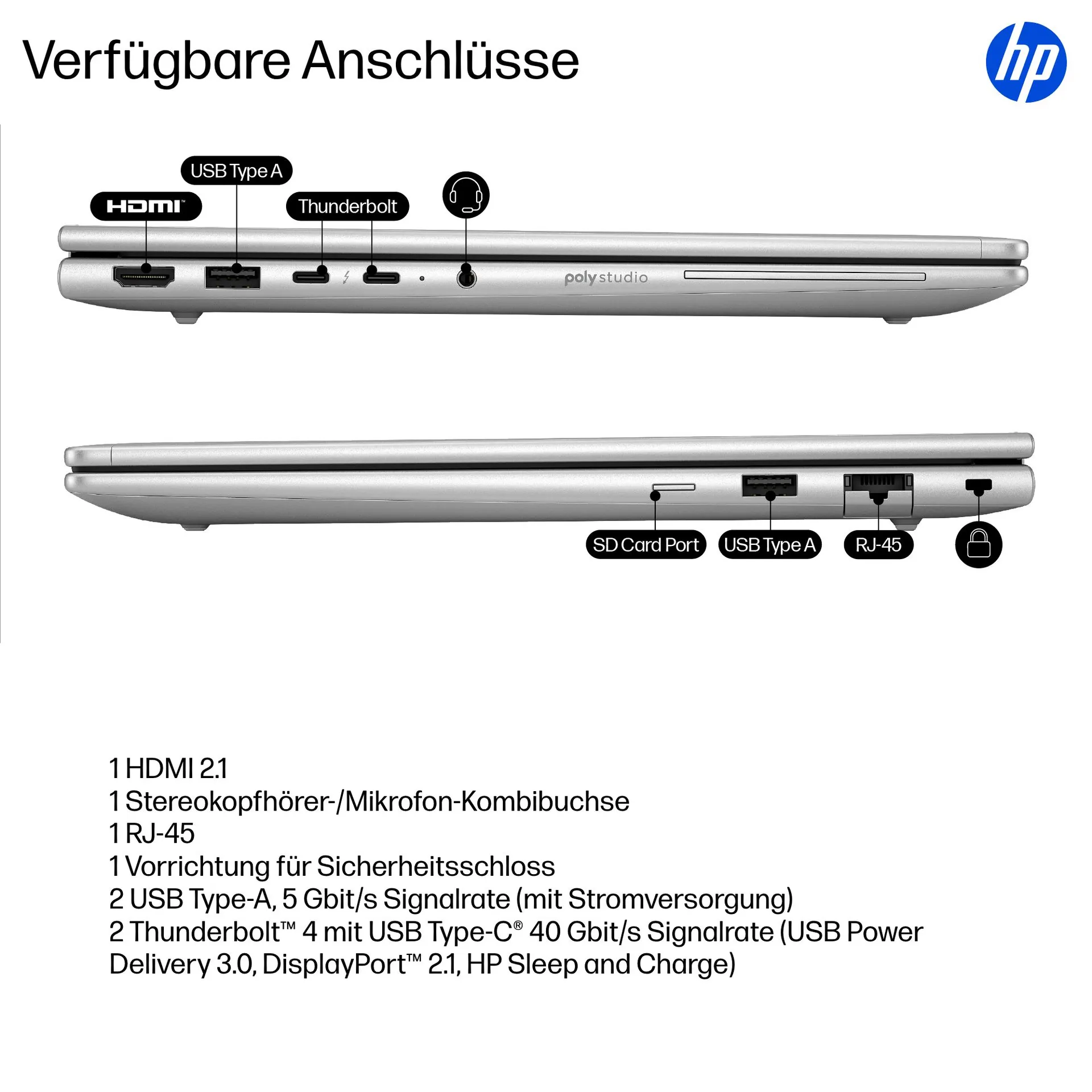 HP EliteBook 6 G1i AI Intel Core Ultra 7 255U Laptop 35,6 cm (14") WUXGA 32 GB DDR5-SDRAM 1 TB SSD Wi-Fi 7 (802.11be) Windows 11 Pro AI PC Silber – Bild 5